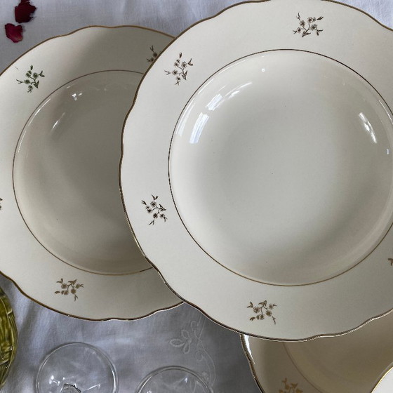 Image 1 of 6 piatti fondi antichi in terracotta color crema di Villeroy & Boch