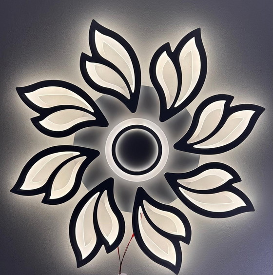 Dimmbare LED-Blumen-Deckenleuchte 80 cm Weiß, Deckenleuchten, Modern (Foto 8 von 16)