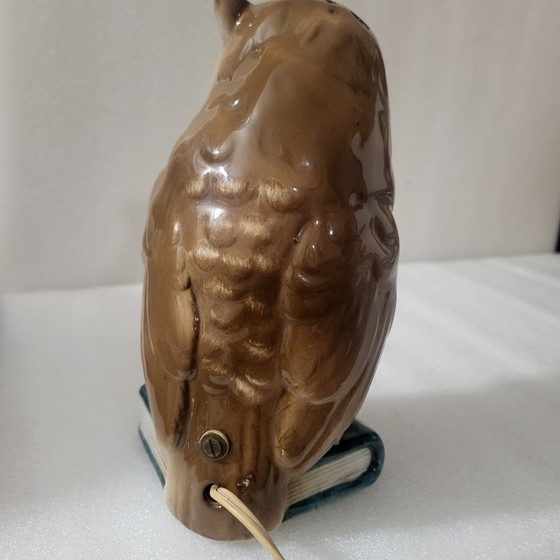 Image 1 of Lampada/luce notturna vintage a forma di gufo in ceramica, anni '50-'60, Germania