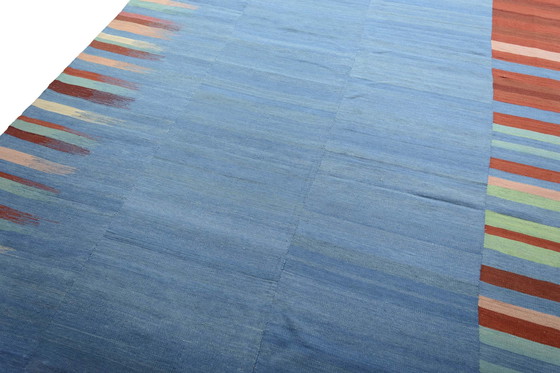 Image 1 of Handgewebter Designer-Kelim – 311 x 217 cm – Modernes Streifendesign aus Wolle