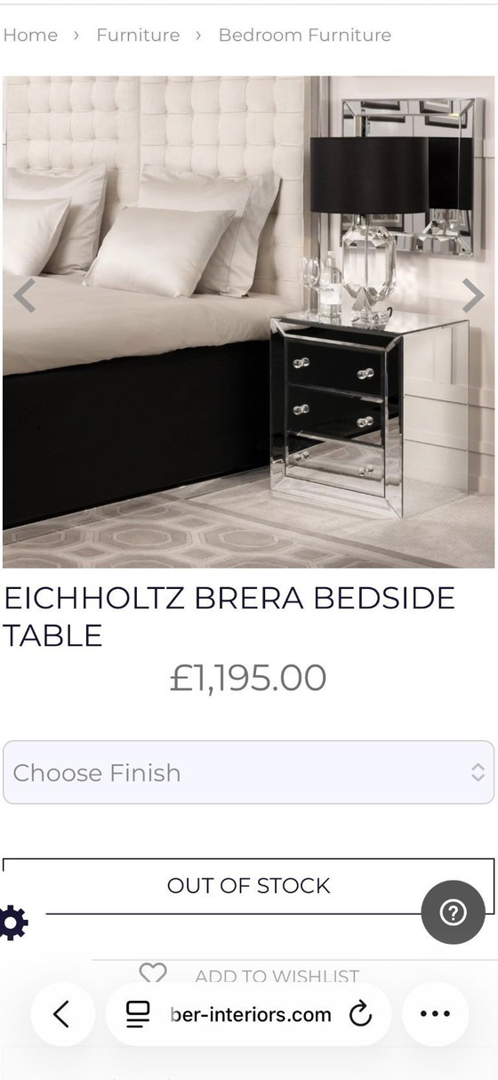 Image 1 of Eichholtz Brera Bedside Table – Mirrored – 3 lades – zeldzaam model