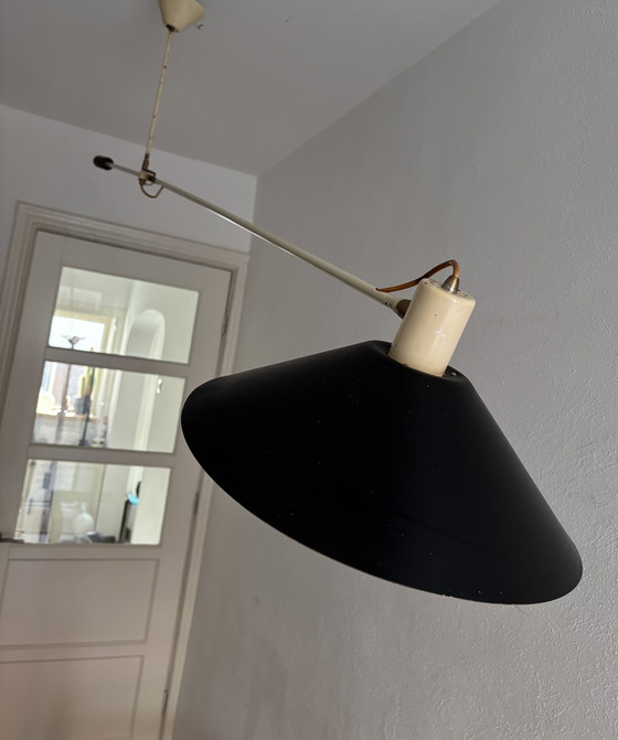 Image 1 of JJM Hoogervorst Anvia counter balance ceiling lamp Holland mid 1950