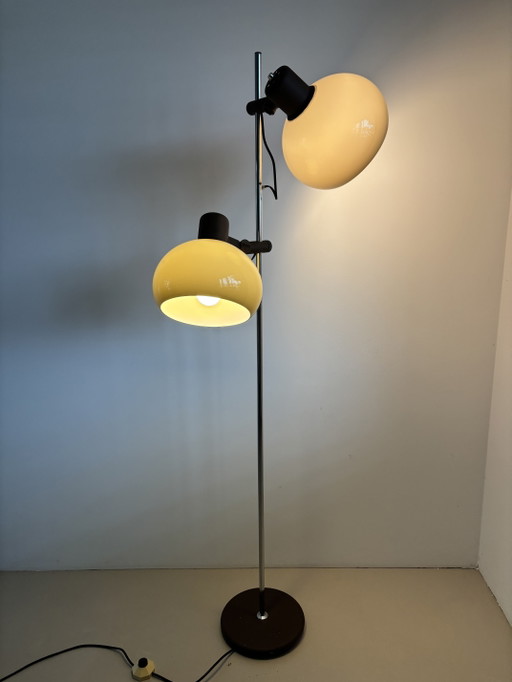 Vintage Space Age Mushroom Herda Stehleuchte – vloerlampen, Metal, Chrome
