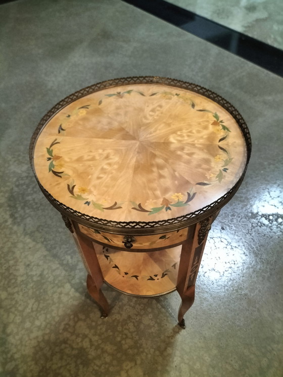 Image 1 of Magnificent Louis XVI style marquetry pedestal table