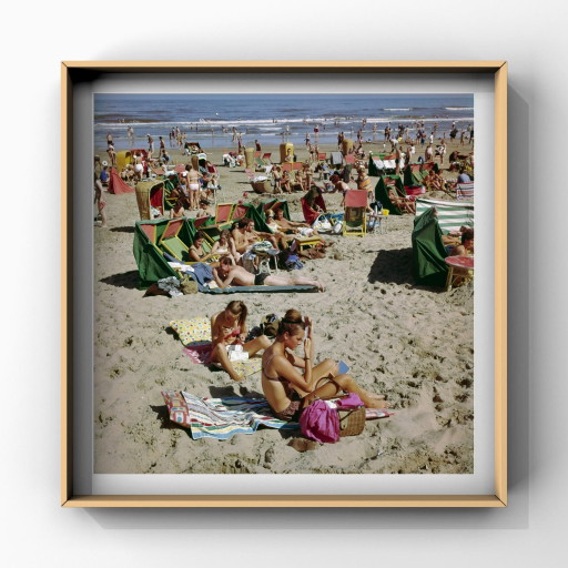 1x Fine Art Print - Beach Scene in Zandvoort, 1962 poster size