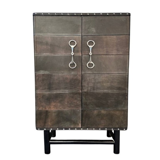 Image 1 of Barschrank "bocados", Leder und polierter Stahl, 2000 - Italien