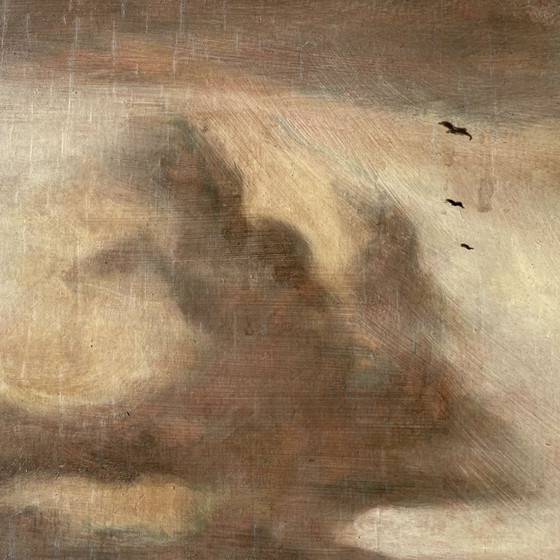 Image 1 of Reproduction par George Boellaard du tableau à l'huile « Cheval gris » de Wouwermans