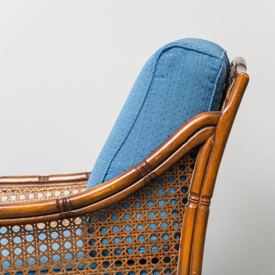 Image 1 of par de sillones antiguos de bambú y paja de venecia de los años sesenta antiguos modernos