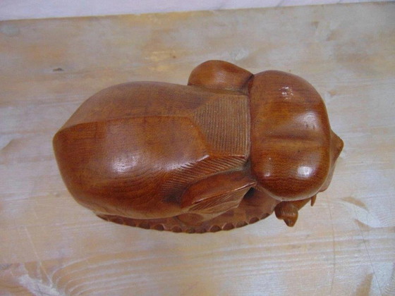 Image 1 of Éléphant en bois de Thaïlande 1970