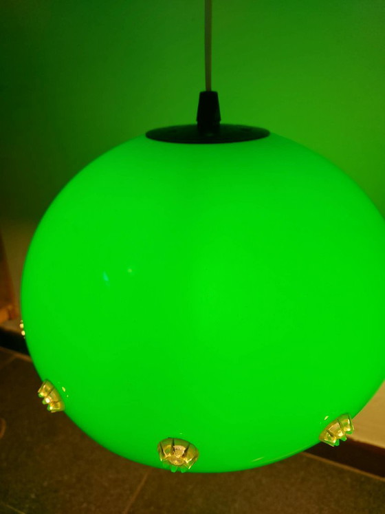 Image 1 of Lampada a sospensione verde in stile Space Age, lampada a forma di UFO, anni '70