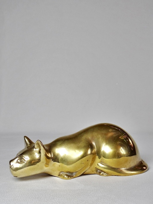 Coated Cat Vintage Brass Paper Press