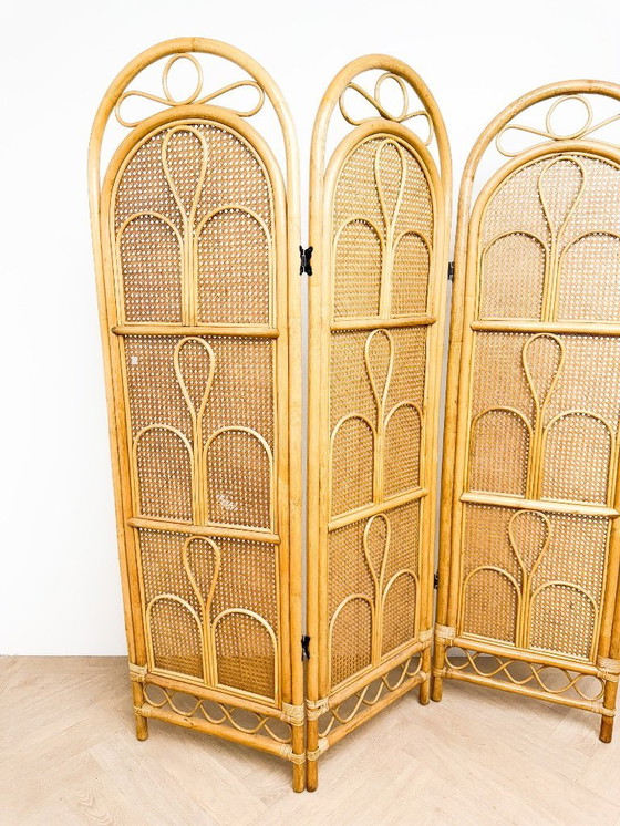 Image 1 of rattan folding screen