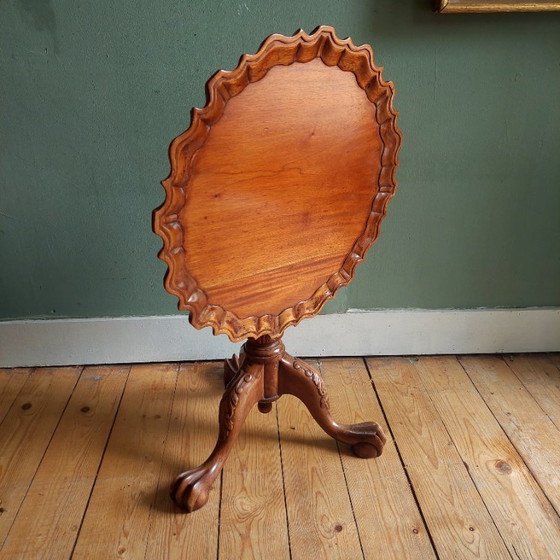 Rococo style wooden side table, brown (photo 8 of 8)