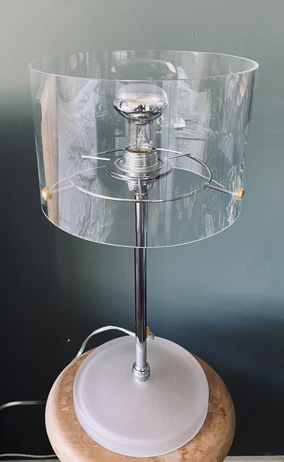 Image 1 of Seltene Glas-Tischleuchte aus den 80er Jahren – Pola Design Amsterdam