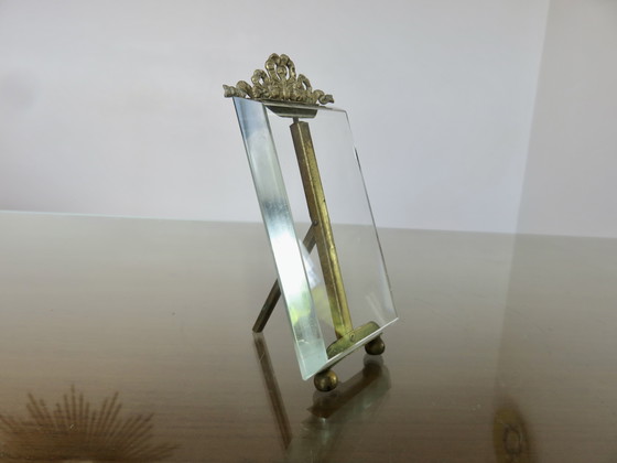 Image 1 of Set of 2 photo frames, Napoleon III, brass and beveled glass