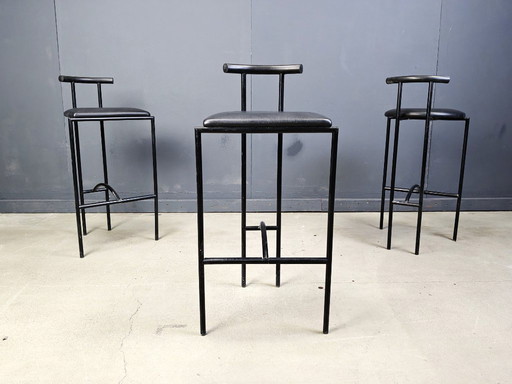 Postmodern Tokyo Bar Stools by Rodney Kinsman for Bieffeplast, 1980s - set of 3