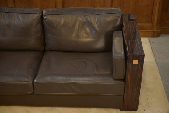 Minimalist leather and Macassar ebony canapé from the 1980s. – 3-5 seaters, Wood, Design (photo 13 of 15)