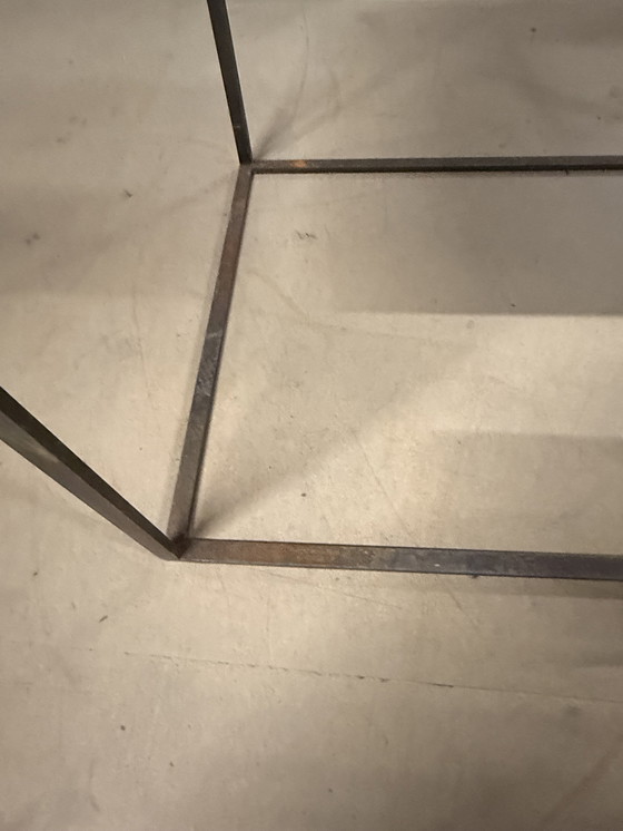 Image 1 of Wengé Houten Sidetable, Op Dun Stalen Frame