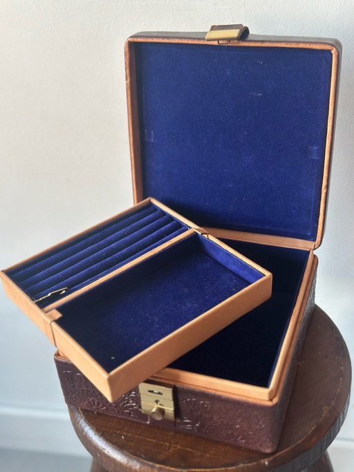Joyero vintage de cuero (España) – Llave incluida