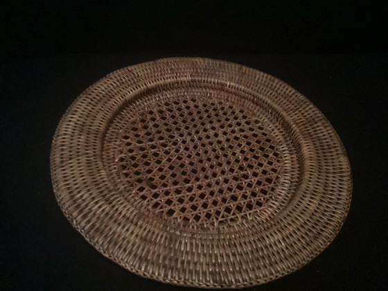 Image 1 of 8 PIATTI IN SETA FLAMANT IN RATTAN BURMA