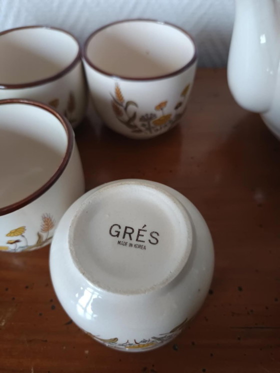 Image 1 of Servizio da tè asiatico vintage con fiori, anni '70