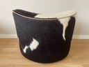 IKEA Niels Gammelgaard Pouf Girevole in Pelle di Mucca 2006