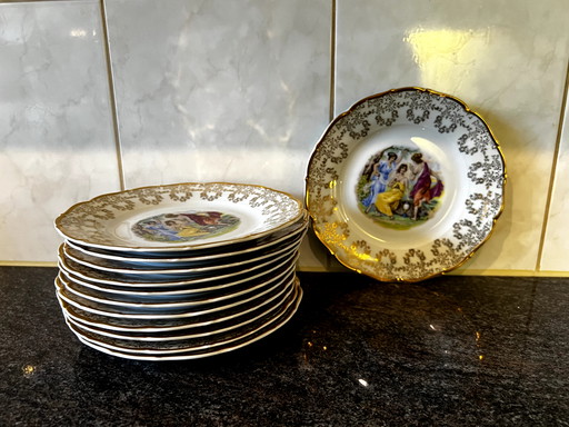 12 Plates Czechoslovakian Porcelain