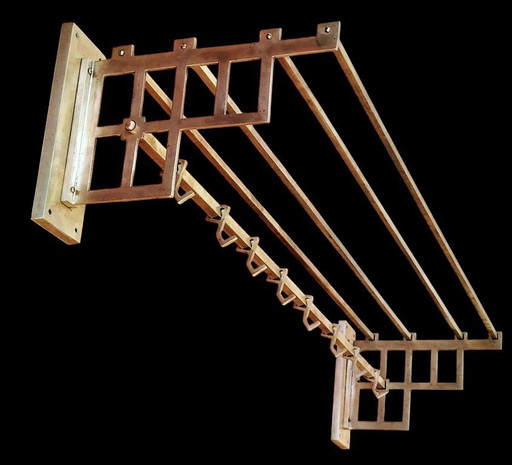 Art deco hát coat rack brass. Designer: János Diósy.