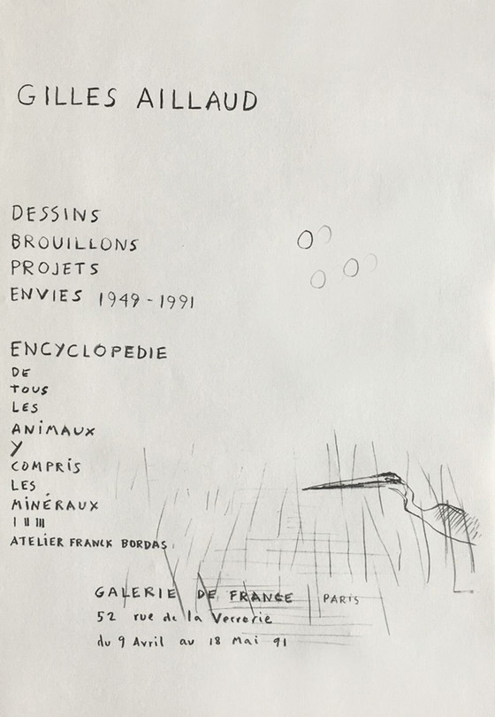 Image 1 of Gilles AILLAUD Expo 91 - Galerie de France  original poster 1991
