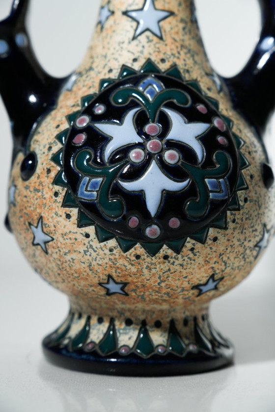 Antique Amphora Czechoslovakia Vase Dignitary Portrait Double Handles Art Deco – Ceramic (photo 10 of 16)