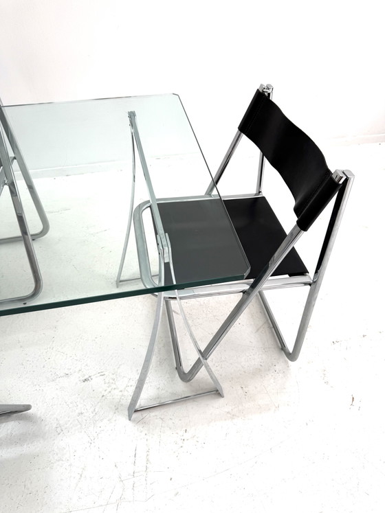 Vintage Eettafel In Chroom & Glas, Peter Ghyczy ‘80 – Peter Ghyzcy, Chrome (photo 6 of 10)