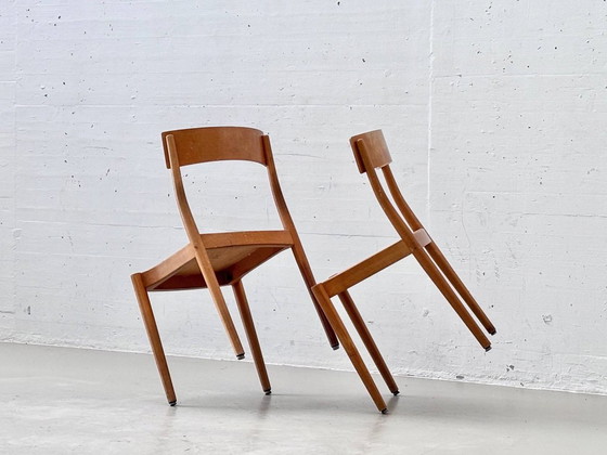 Ortex stacking chairs by Peter Hvidt & Orla Mølgaard-Nielsen for Fritz Hansen, Denmark, 1 – Side chairs, Wood (photo 2 of 15)