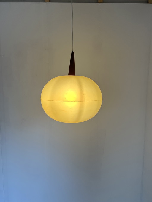 Pendant Lamp Plastic & Teak '60