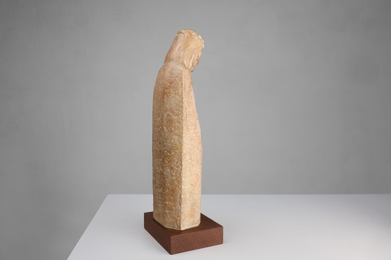 Image 1 of Religieus standbeeld Jezus Christus in Art Deco Stijl door Belgische kunstenaar André Teackens