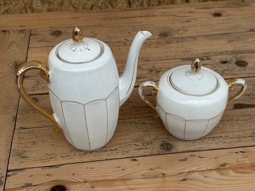 Cafetière et sucrier Victoria China Czechoslovakia - Art-Deco