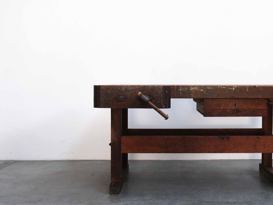 Vintage "Ulmia" Workbench Planing Bench Loft Design, Sideboard, Wood, Brown (photo 13 of 13)