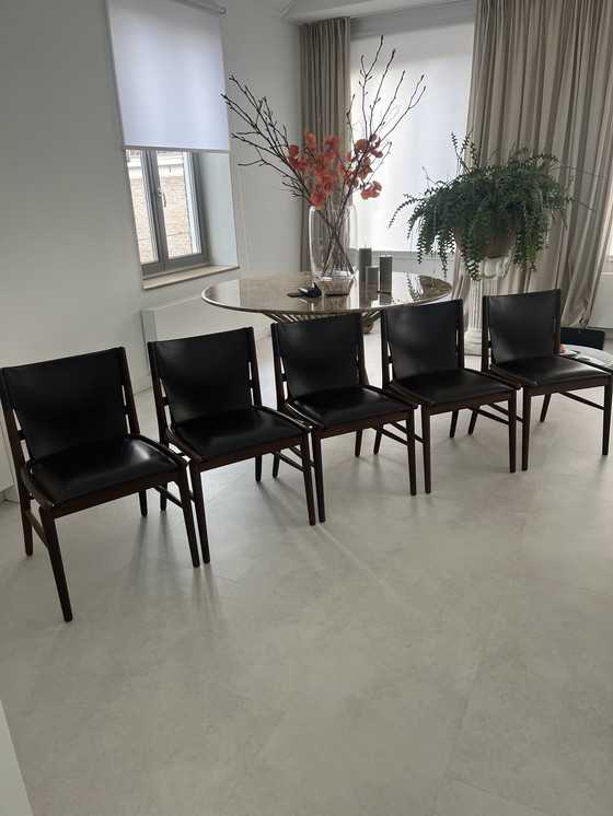 Image 1 of 5x B&B Italia Jens eetkamerstoelen bruin