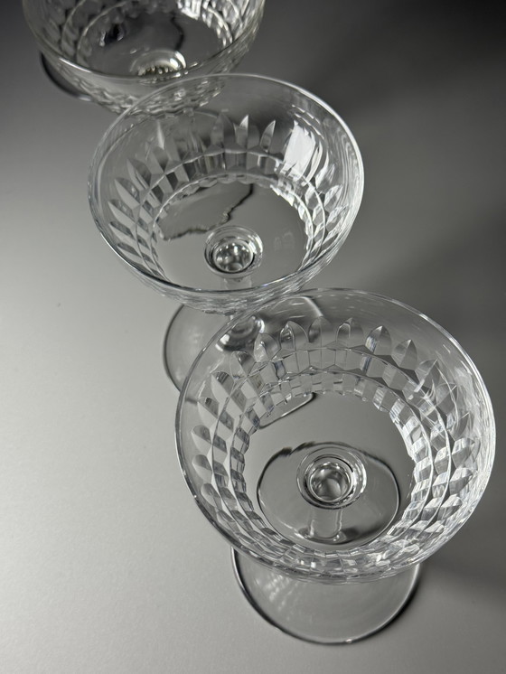 Image 1 of Val Saint Lambert - Set di 6 coppe di cristallo - Servizio Mery. Art Déco anni '40