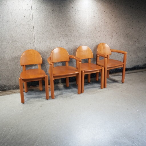 4x Rainer Daumiller chairs / dining chairs made of beech wood
