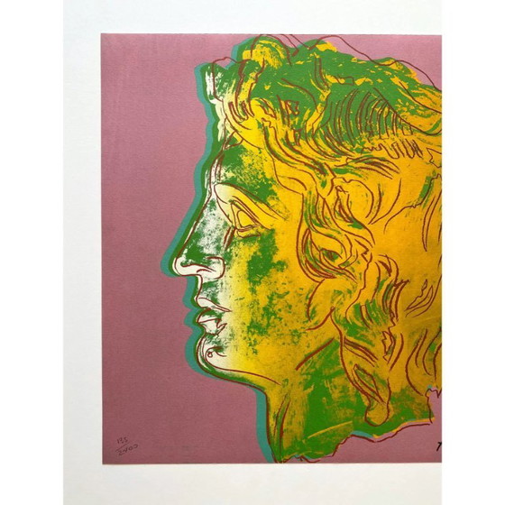 Image 1 of Edición limitada de la litografía CMOA de Andy Warhol | Retrato Pop Art "Alejandro Magno"