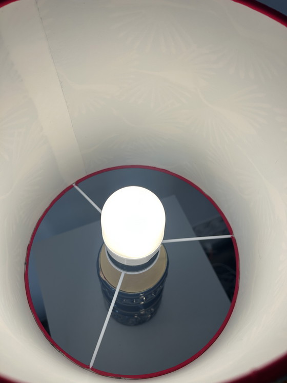 Image 1 of Medium-sized table lamp made of West German Pottery ceramic in vibrant cobalt blue.