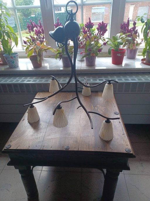 Lampe à branches au design italien élégant, signée LAM Italy (6 points lumineux)