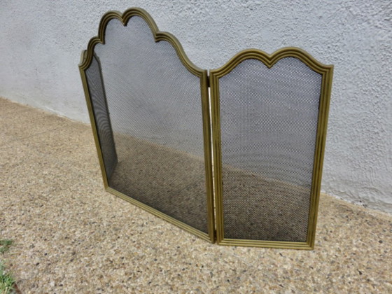 Pantalla para chimenea, protector contra chispas "Made in Italy" en latón, 3 paneles plegables, 1970 (photo 6 of 13)