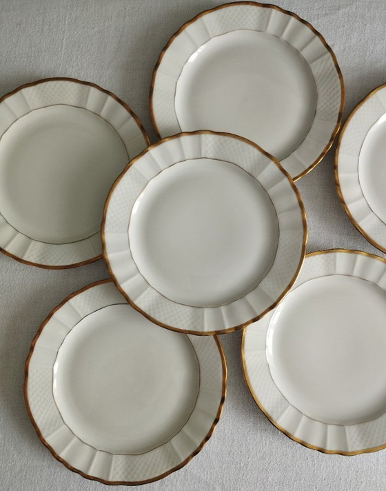 Image 1 of "Pallas" - 6 dessertborden van Limoges-porselein van Balleroy & Cie