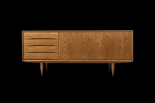 Vintage oak sideboard by Bydgoskie Fabryki Mebli, Poland, 1960’s