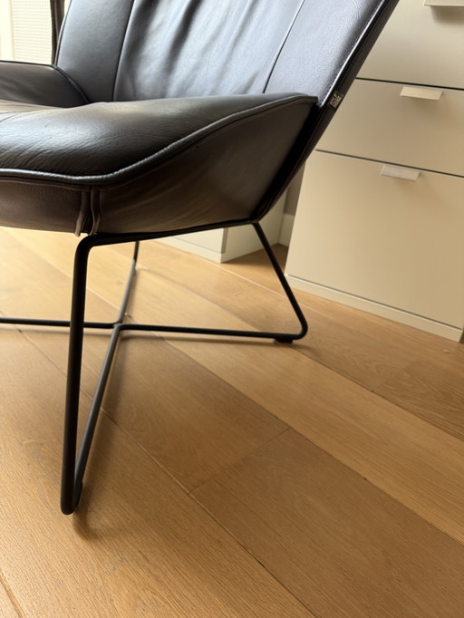 Rolf Benz Leather Armchair Dark Blue