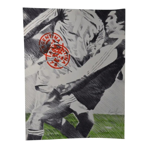 Bernard Rancillac ( ) „Argentina“ Farblithographie Signiert und Justifiziert 94/100
