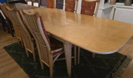 dining room set - Flechtatelier Schütz rattan/reed style