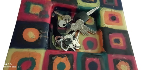 Bolsillo vacío de Murano firmado, 30x30 cm