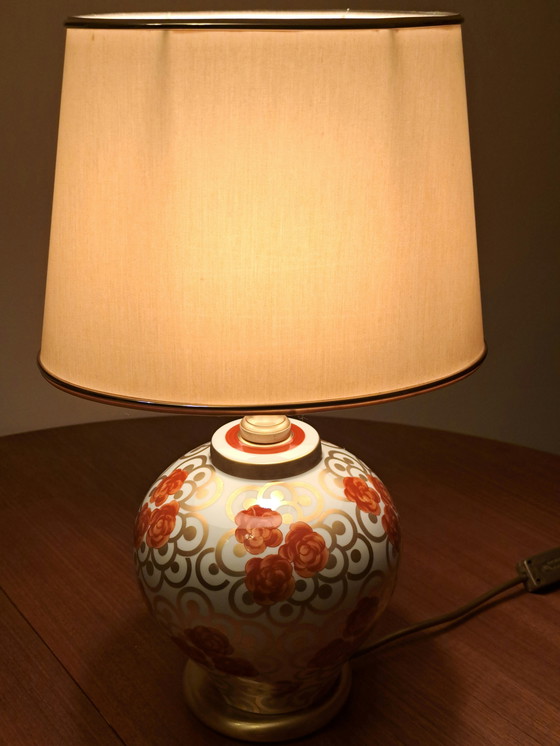 Image 1 of Lampada da tavolo La Porcellane Firenze 4015 – Porcellana dipinta a mano e oro – Classico del design italiano